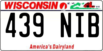 WI license plate 439NIB