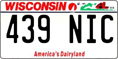 WI license plate 439NIC