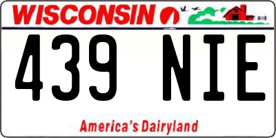 WI license plate 439NIE