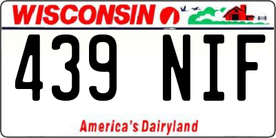 WI license plate 439NIF