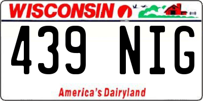 WI license plate 439NIG