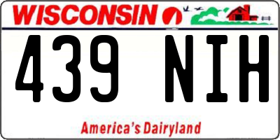 WI license plate 439NIH