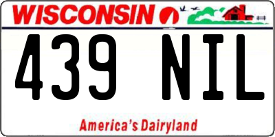 WI license plate 439NIL