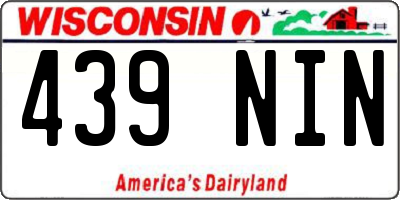 WI license plate 439NIN