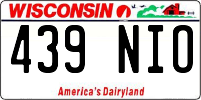 WI license plate 439NIO