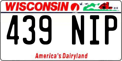 WI license plate 439NIP