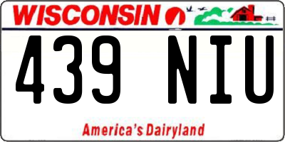 WI license plate 439NIU