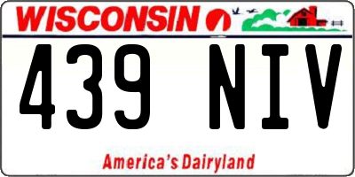 WI license plate 439NIV