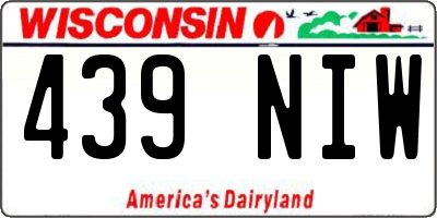 WI license plate 439NIW