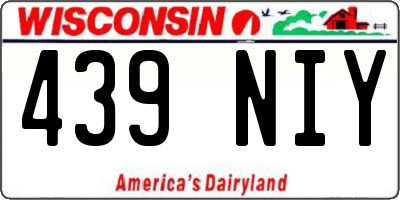 WI license plate 439NIY
