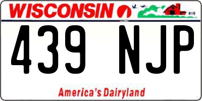 WI license plate 439NJP