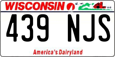WI license plate 439NJS