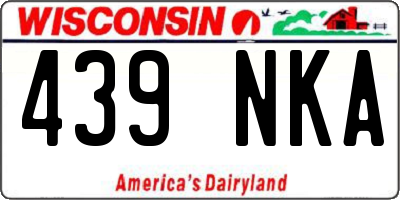WI license plate 439NKA