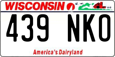 WI license plate 439NKO