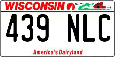 WI license plate 439NLC