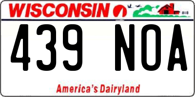 WI license plate 439NOA