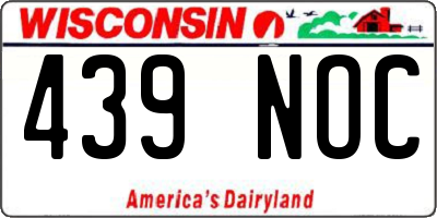 WI license plate 439NOC