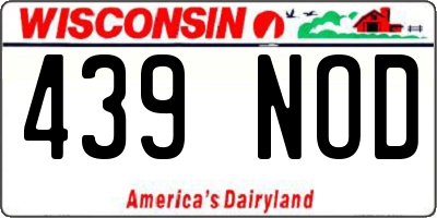 WI license plate 439NOD