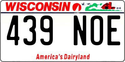 WI license plate 439NOE