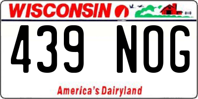 WI license plate 439NOG