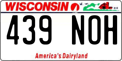 WI license plate 439NOH