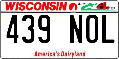 WI license plate 439NOL