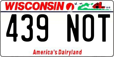 WI license plate 439NOT