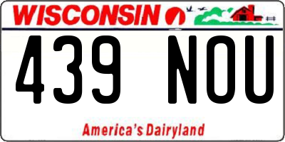 WI license plate 439NOU