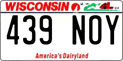 WI license plate 439NOY