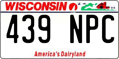 WI license plate 439NPC