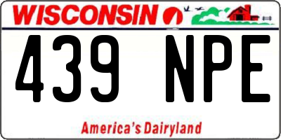 WI license plate 439NPE