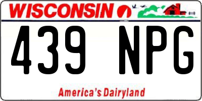 WI license plate 439NPG