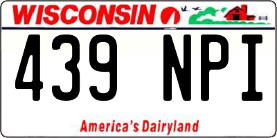 WI license plate 439NPI