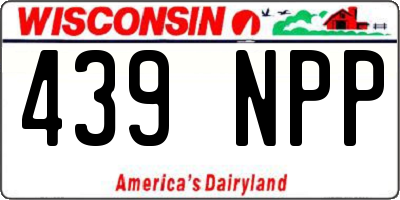WI license plate 439NPP