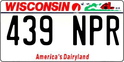 WI license plate 439NPR