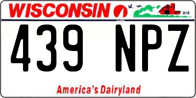 WI license plate 439NPZ