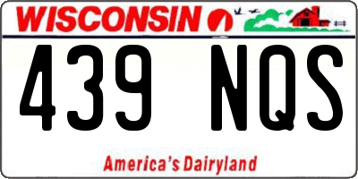 WI license plate 439NQS