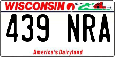 WI license plate 439NRA