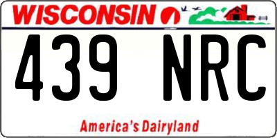 WI license plate 439NRC
