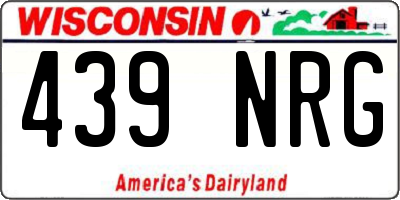 WI license plate 439NRG