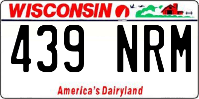 WI license plate 439NRM