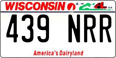 WI license plate 439NRR