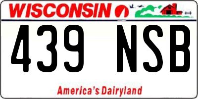 WI license plate 439NSB