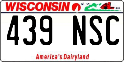 WI license plate 439NSC