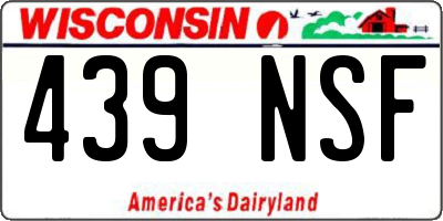 WI license plate 439NSF