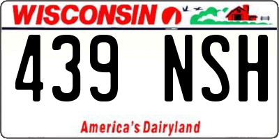 WI license plate 439NSH