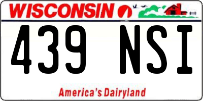 WI license plate 439NSI
