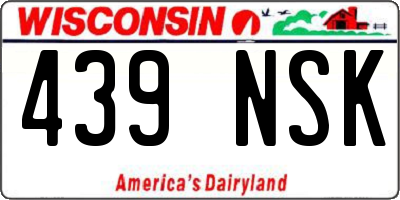 WI license plate 439NSK