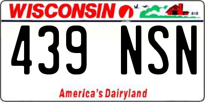 WI license plate 439NSN