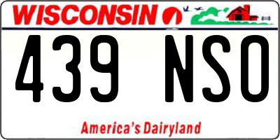 WI license plate 439NSO